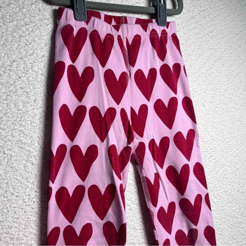 Hanna Andersson Kids Heart Pink‎ Matching Set Pajamas Size 8